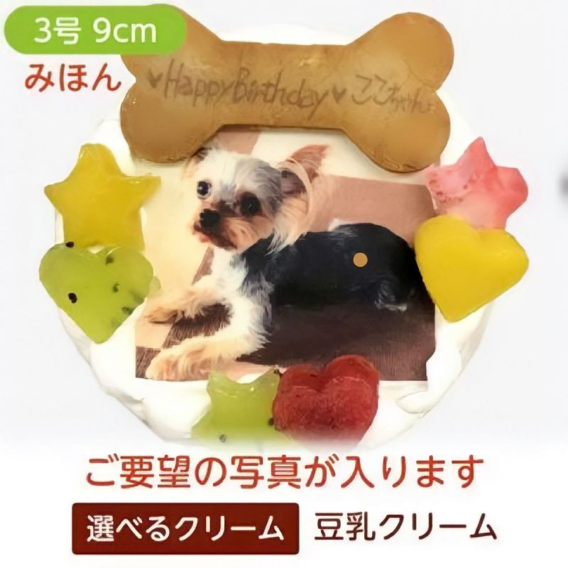ワンコ写真ケーキ【3号 9cm】室内犬用 | サプライズケーキ専門店